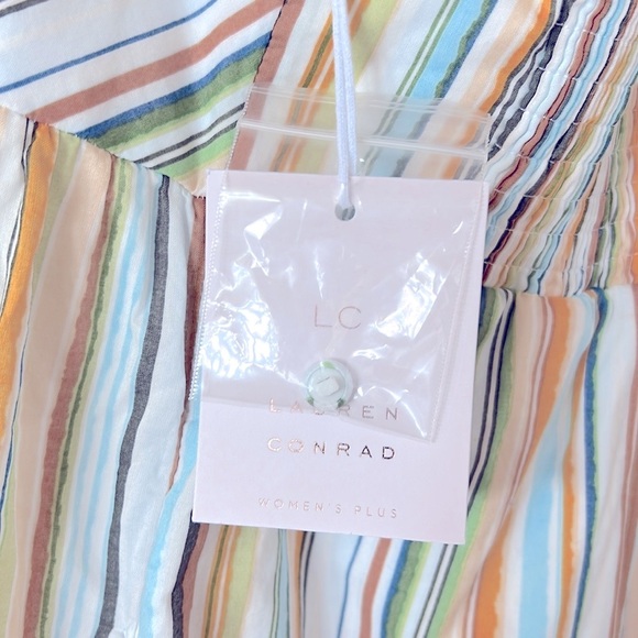 NWT Boho Chic Striped Multicolor Ruffled Hem Long Maxi Dress / Women’s Size 3X - Picture 5 of 8